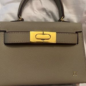 Lily & Bean Evie Leather bag Khaki color